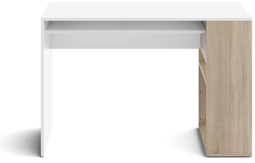 Białe biurko w dekorze dębu 114x50 cm Yale – TemaHome