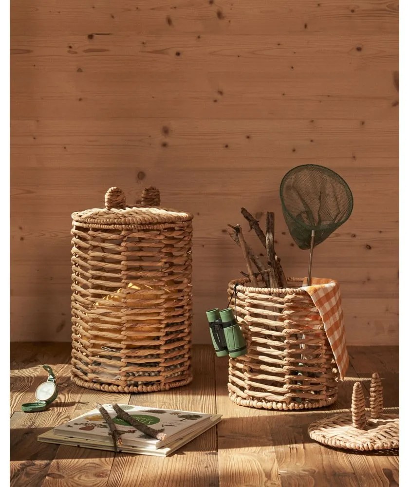 Dziecięce kosze na zabawki z hiacyntu wodnego w naturalnym kolorze 2 szt. ø 30x50 cm Venezia – Kave Home