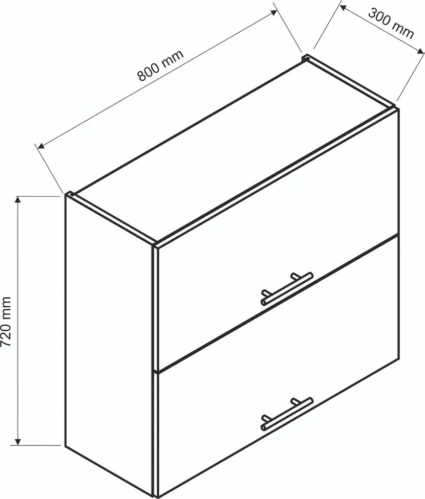 Szafka kuchenna wisząca 80 DENIS W80 GRF/2 dąb London STOLKAR