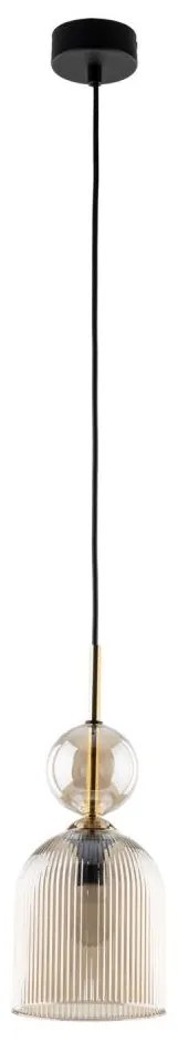 Żyrandol na przewodzie SOPHIA 1xE14/10W/230V czarny/przydymiony beż