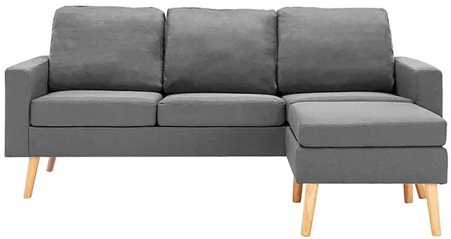 3-osobowa jasnoszara sofa z podnóżkiem - Muria 4Q