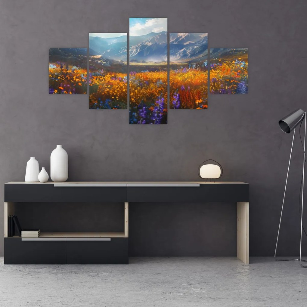 Obraz - Malowany górski krajobraz II. (125x70 cm)