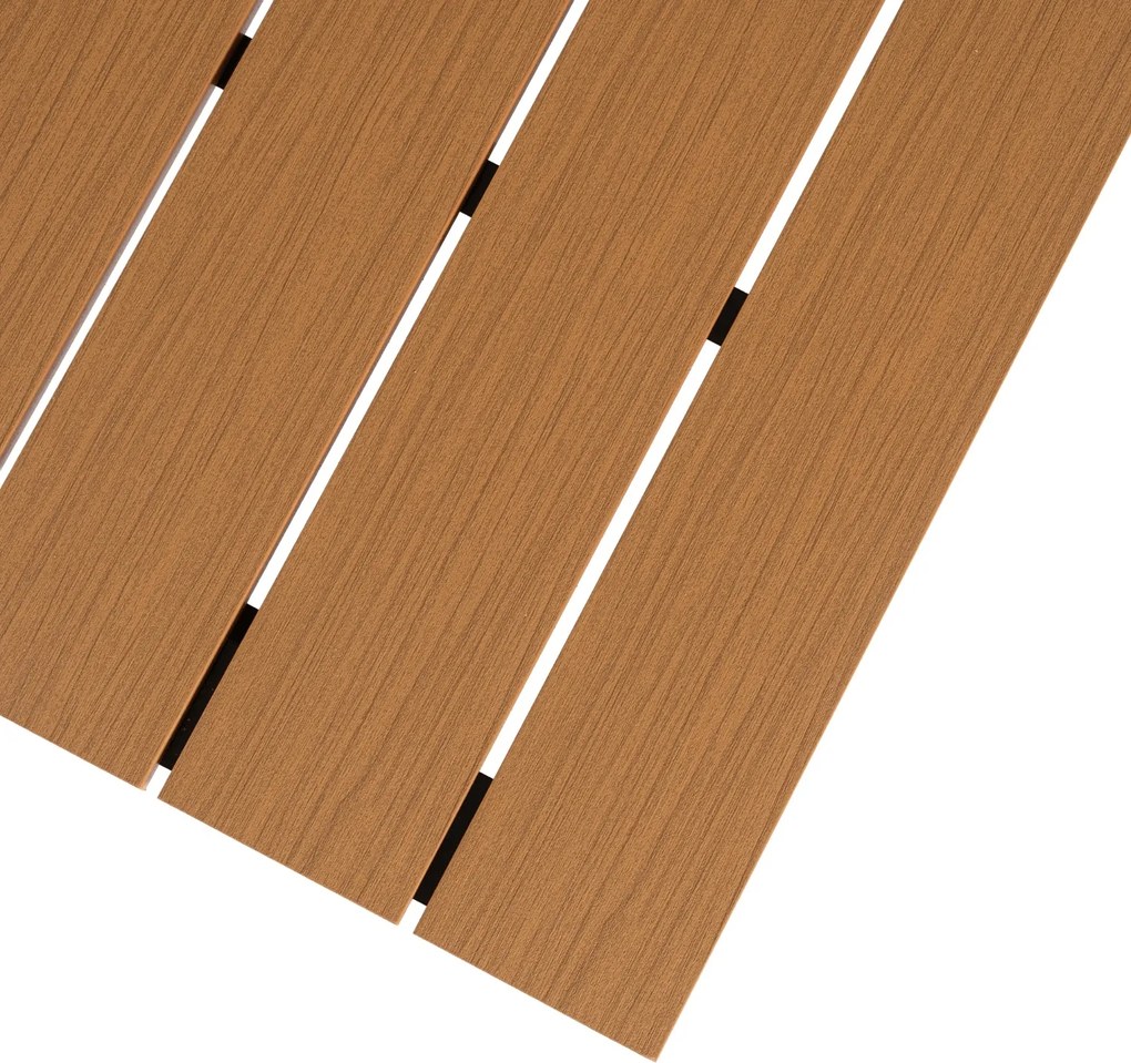 Rozkładany stół ogrodowy, kompozytowy Castello 140-180 cm, blat dąb, podstawa czarna