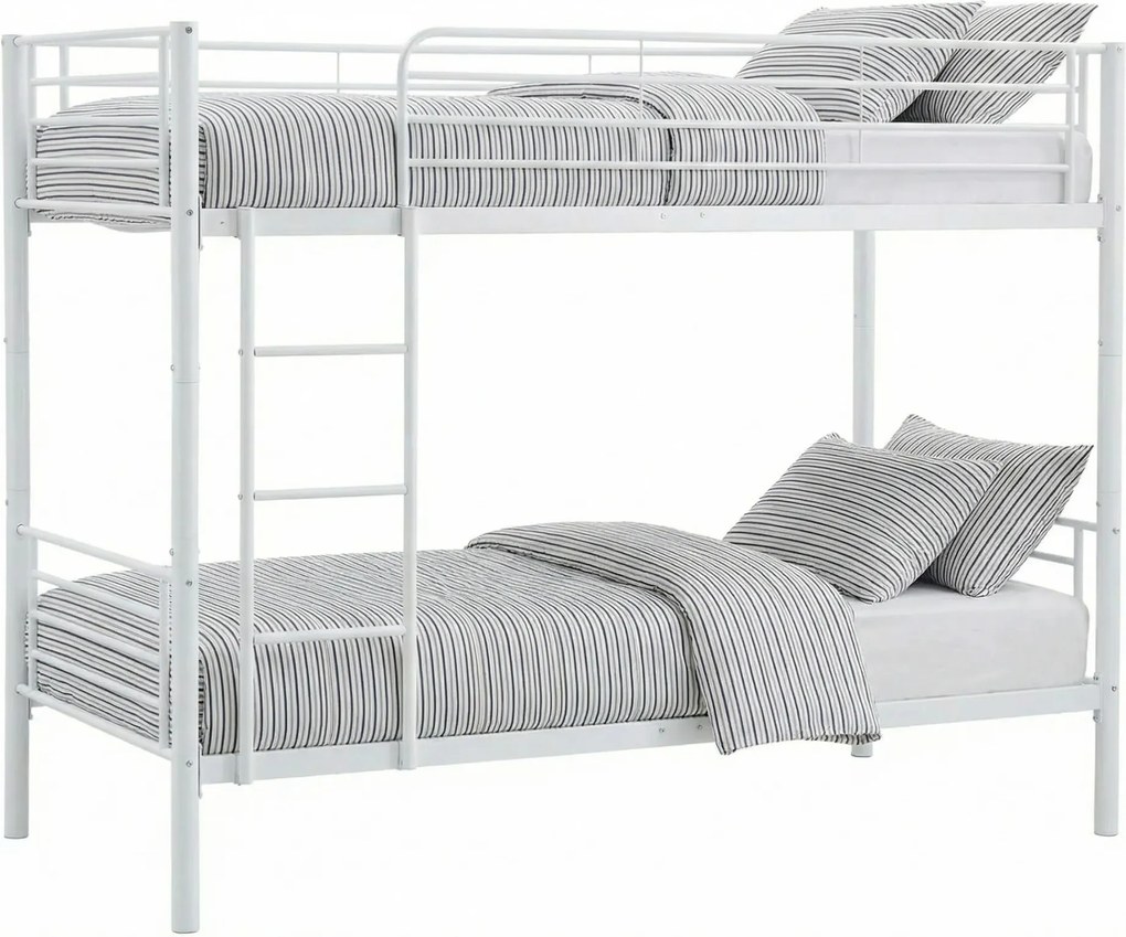 Białe metalowe łózko piętrowe 90x200 G1-W12