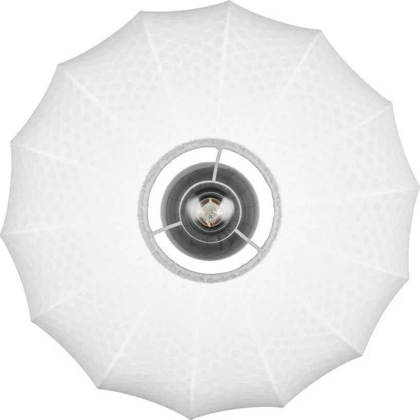 Biała metalowa lampa sufitowa z tekstylnym kloszem ø 40 cm Madleine – Reality