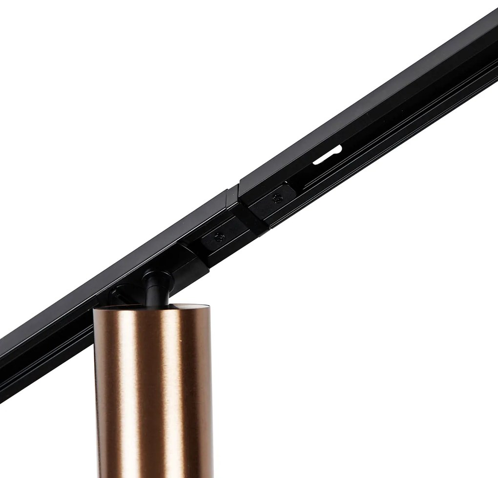 Nowoczesny system szynowy z 5 reflektorami, ciemny brąz, 1-fazowy GU10 70mm - Iconic Jeana Luxe Nowoczesny Oswietlenie wewnetrzne