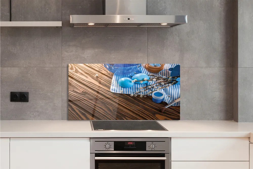 Szkło do Kuchni na Ścianę Malowane Jajka i Bazie