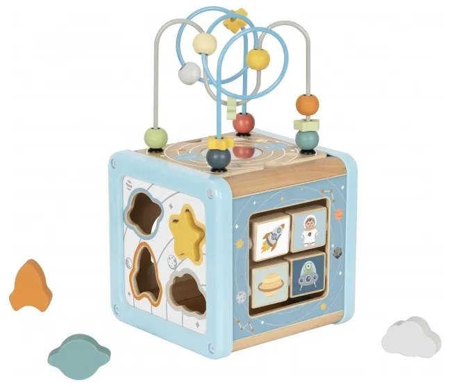 Tooky toy drewniana kostka aktywności kosmos sorter labirynt