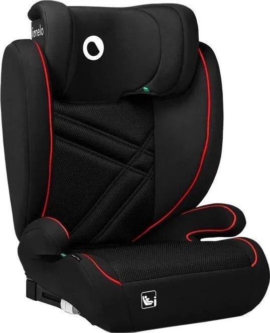 Lionelo - Fotelik samochodowy HUGO i-Size 100-150 cm czarny/czerwony