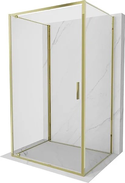 Mexen Exo-3S kabina prysznicowa 3-ścienna uchylna 95 x 90 cm, transparent, złota - 8181-095-090-50-00-3S