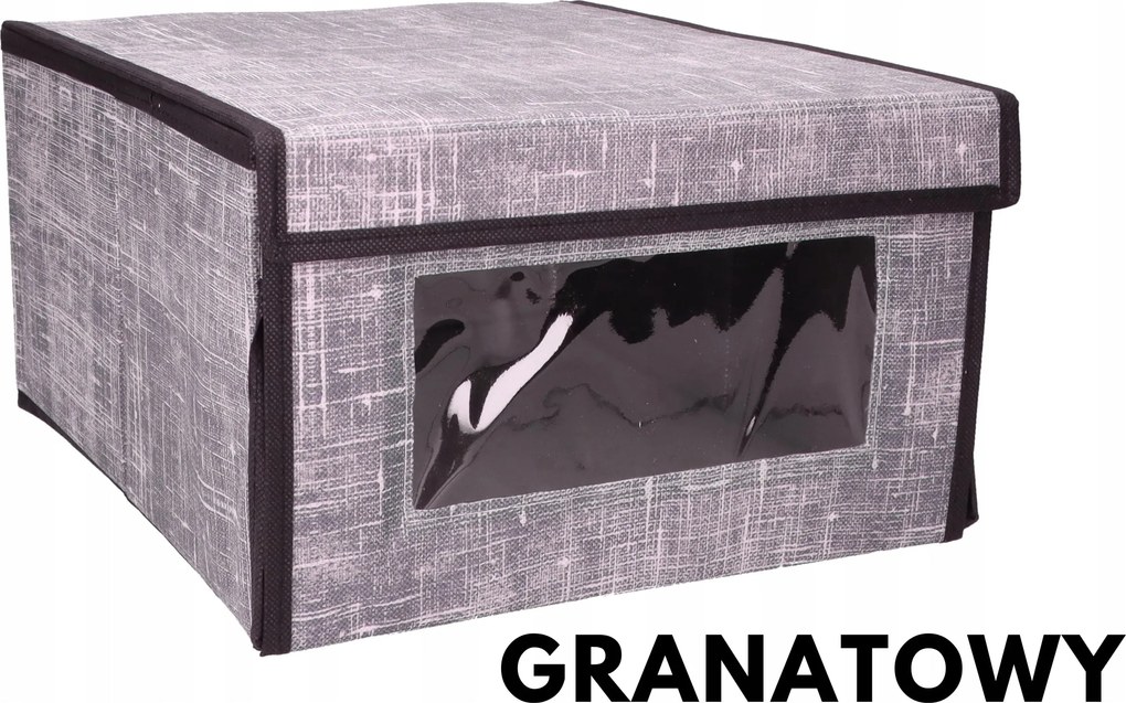 Organizer tekstylny Granatowy 34x29x19 cm okno pudełko do szafy domu biura