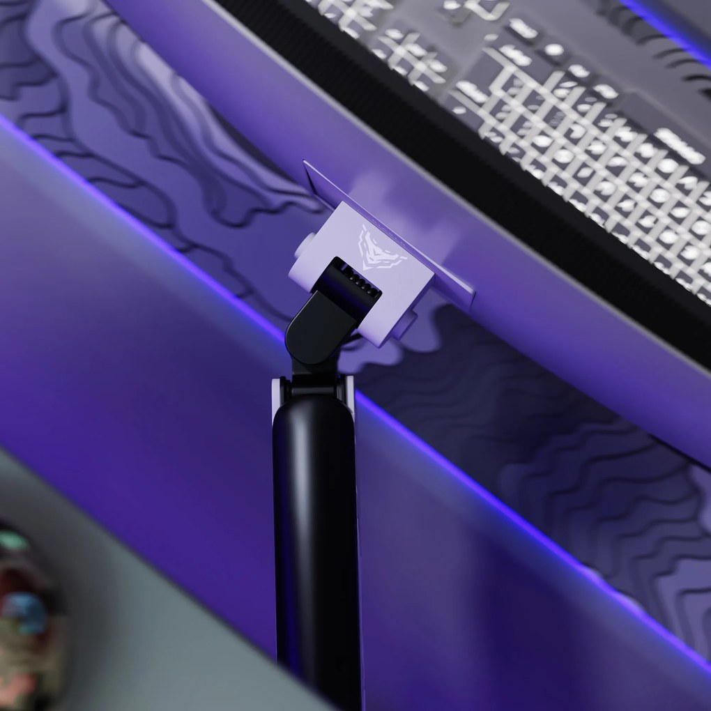 Uchwyt na monitor 49 cali, szaro-czarny LED RGB X-ARM