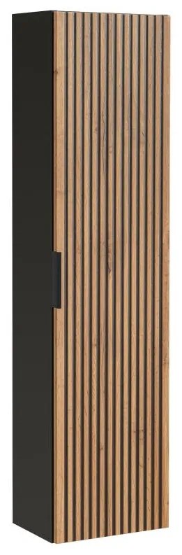 Słupek łazienkowy wiszący - Naturalny jasny i czarny - wys. 140 cm - MADELA