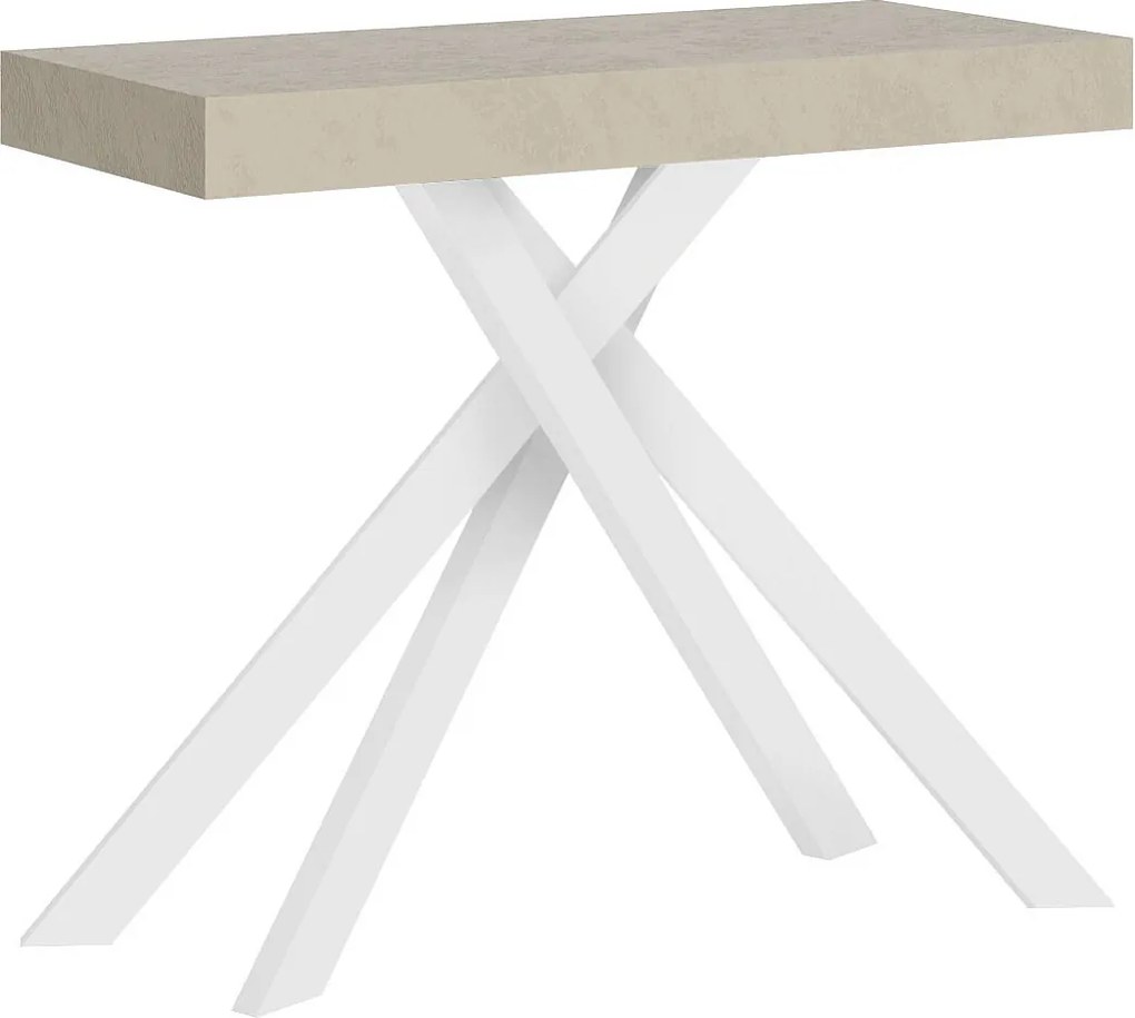 Konsola rozkładana 90x40/300 cm Krack kaszmir białe nogi