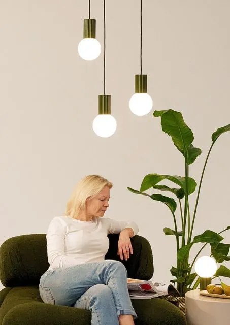 Zielona nowoczesna lampa wisząca M5-E67