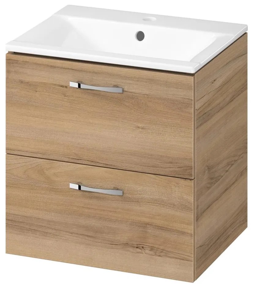 Cersanit S801-458 - Wisząca szafka łazienkowa z umywalką NIKO 50x40 cm orzech