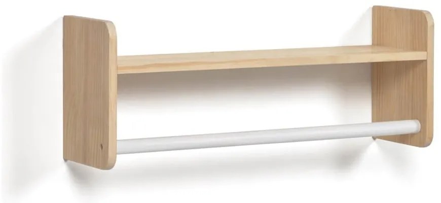 Dziecięcy wieszak ścienny z litego drewna sosnowego w naturalnym kolorze 52,5x20 cm Florentina – Kave Home