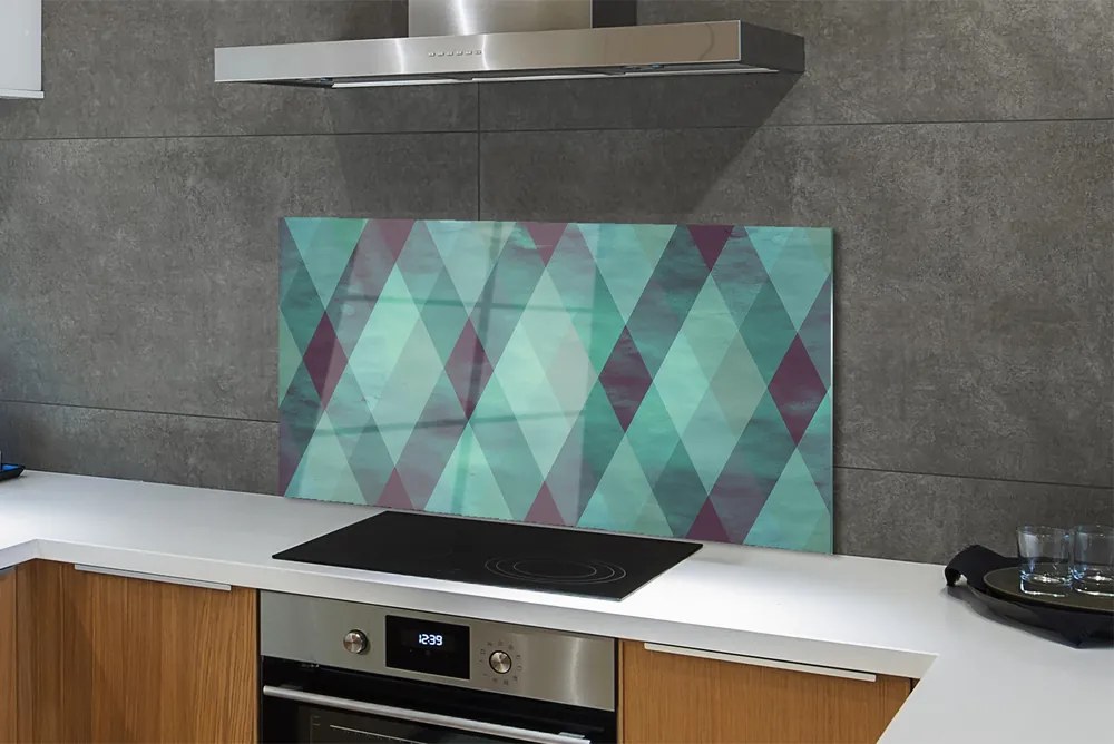 Szklany Panel Modernistyczny Wzór Diamentów