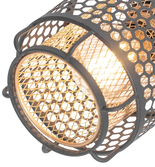 Designerska lampa sufitowa czarna ze złotem 4-światłowa owalna - NoudDesignerski Oswietlenie wewnetrzne