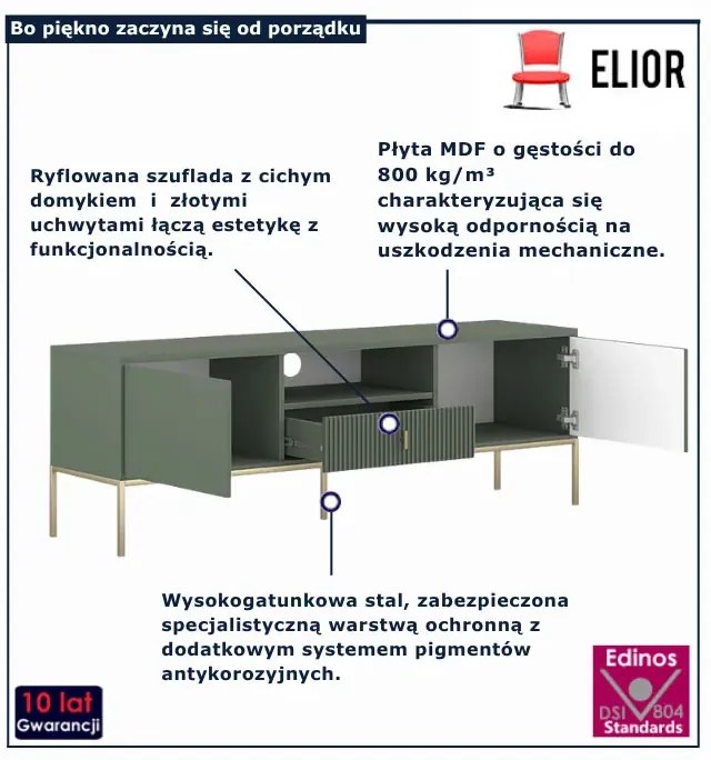 Nowoczesna zielona szafka RTV L4-F86