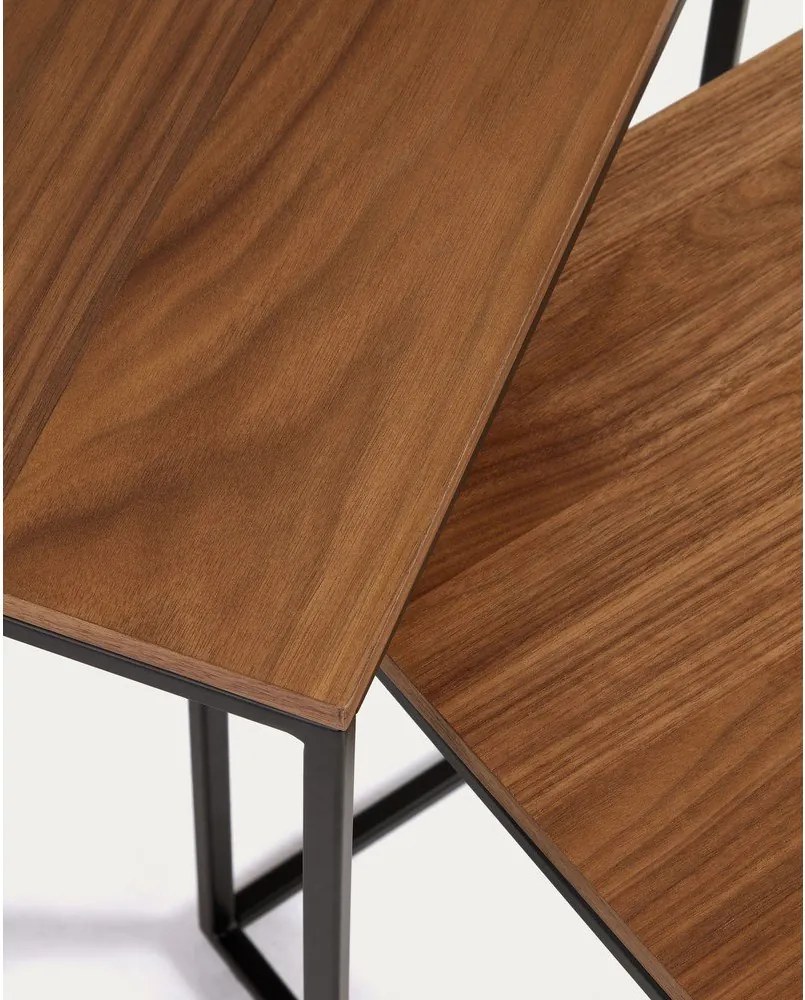 Stoliki zestaw 2 szt. z blatem w dekorze orzecha 45x45 cm Yoana – Kave Home