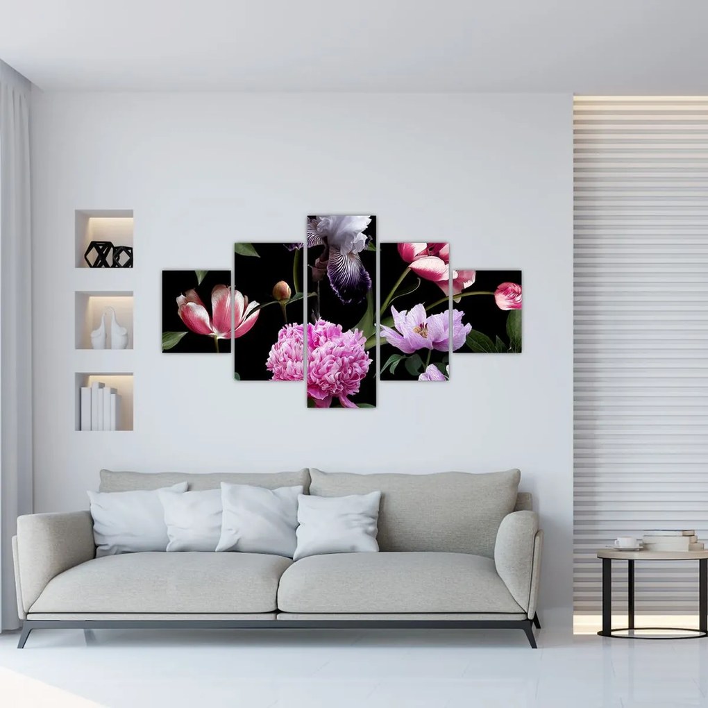 Obraz - Ilustracja kwiatów (125x70 cm)