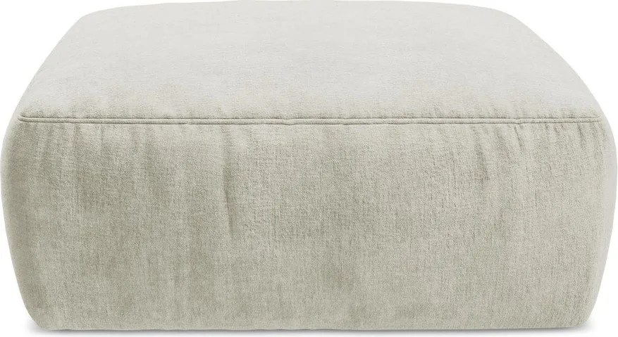 Beżowy podnóżek z tkaniny szenilowej Kuki – Makamii