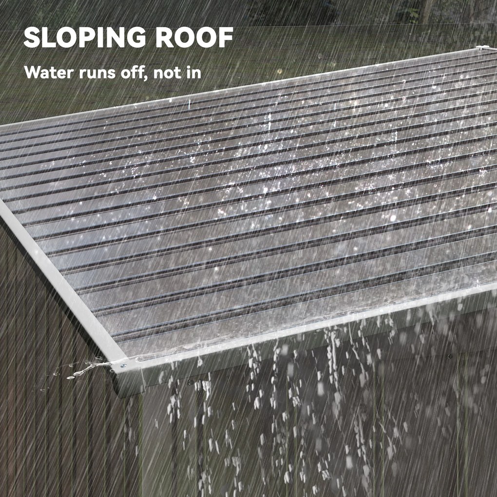 Outsunny Metalowy domek narzędziowy 2,81m² 154x206,5x181 cm szopa narzędziowa z dachem jednospadowym, z fundamentem