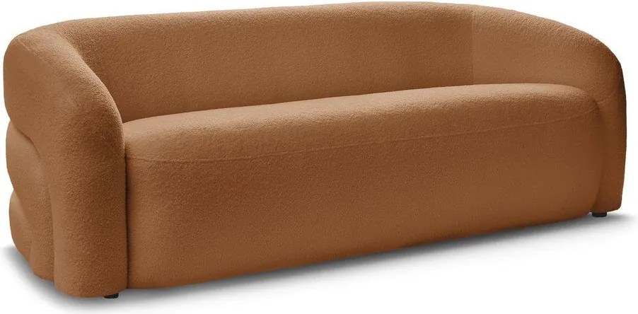 Pomarańczowa sofa z materiału bouclé 193 cm Elina – Bobochic Paris