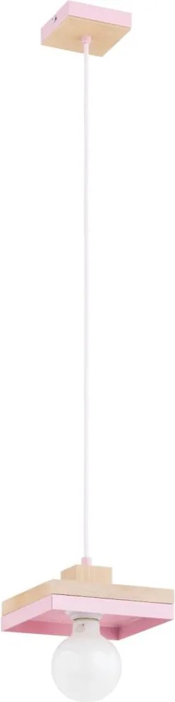 Żyrandol na lince MIKO 1xE27/15W/230V różowy/beżowy
