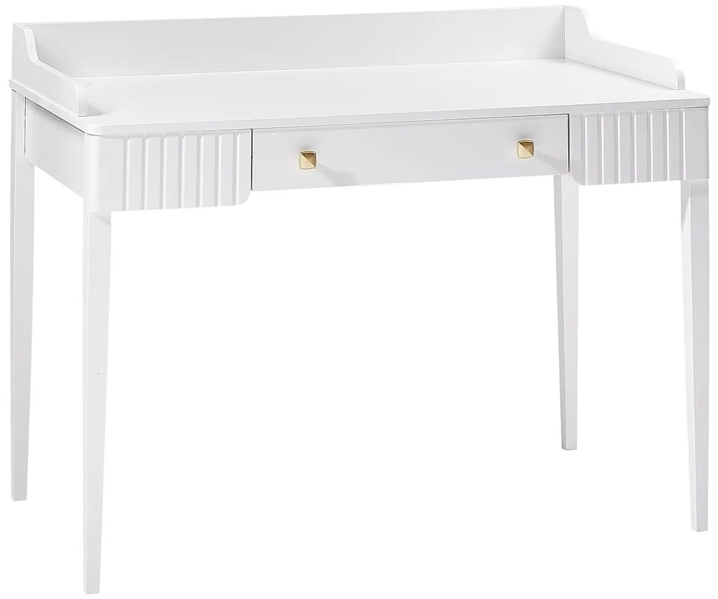 Biurko konsola z 1 szufladą - MDF - Biały mat - RENEVI marki Pascal Morabito