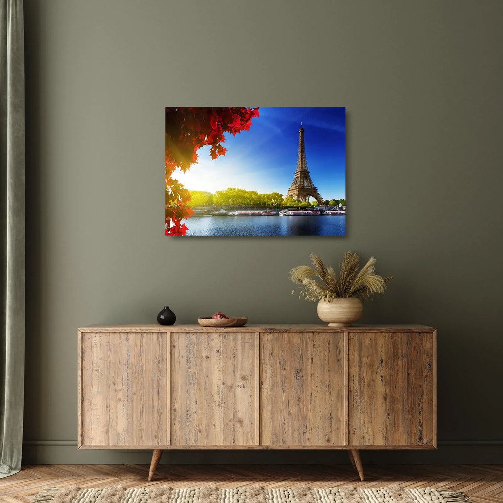 Obraz na szkle - jesień w Paryżu (70x50 cm)