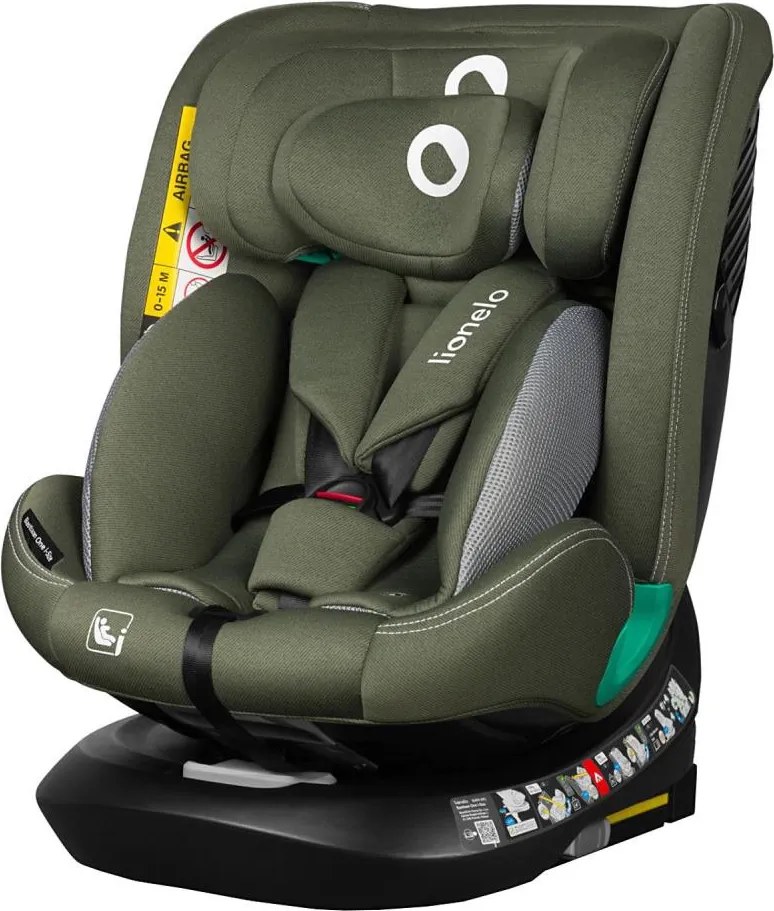 Lionelo - Fotelik samochodowy z obrotową bazą BASTIAAN ONE i-Size 40-150 cm oliwkowy