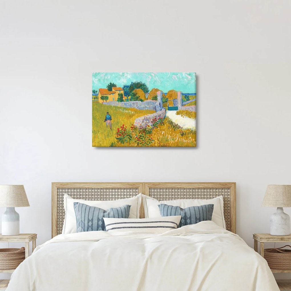 Obraz - Vincent van Gogh, Farmhouse in Provence, reprodukcje (70x50 cm)