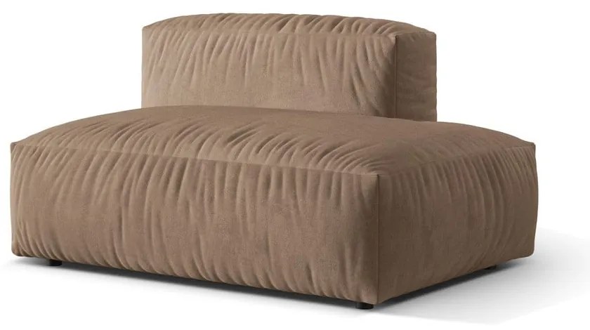 Jasnobrązowy aksamitny moduł sofy (prawostronny) Martina – Micadoni