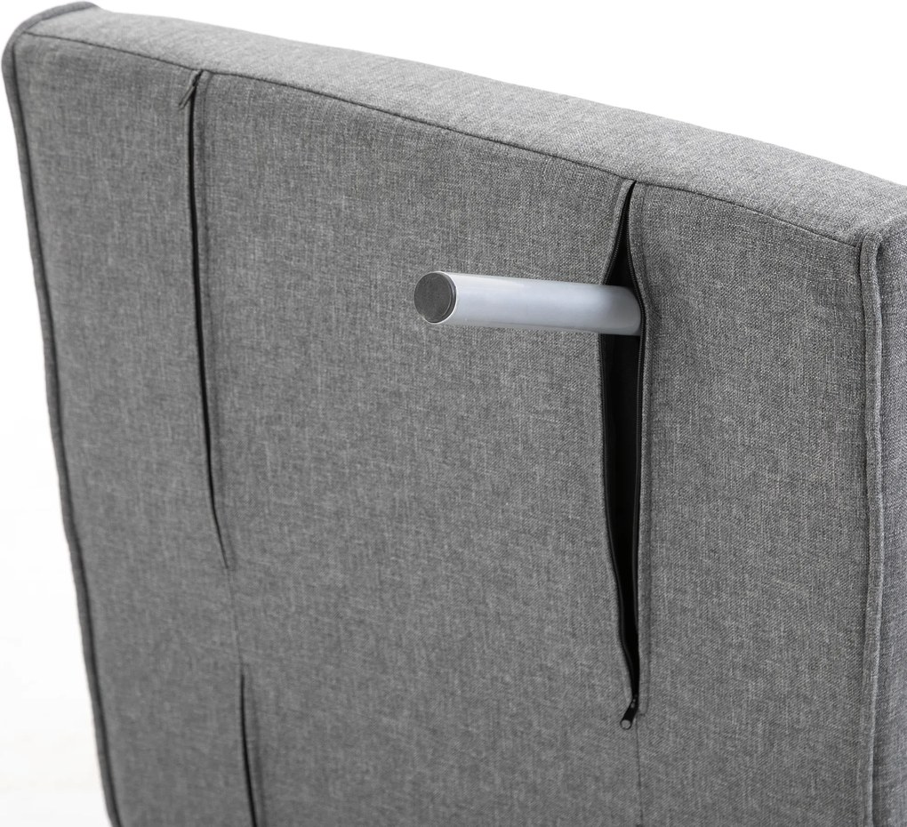 HOMCOM Fotel Rozkładany z funkcją spania Składany fotel sypialny Maksymalny udźwig: 100kg Pięciopozycyjna regulacja oparcia  Jasnoszary | Aosom PL