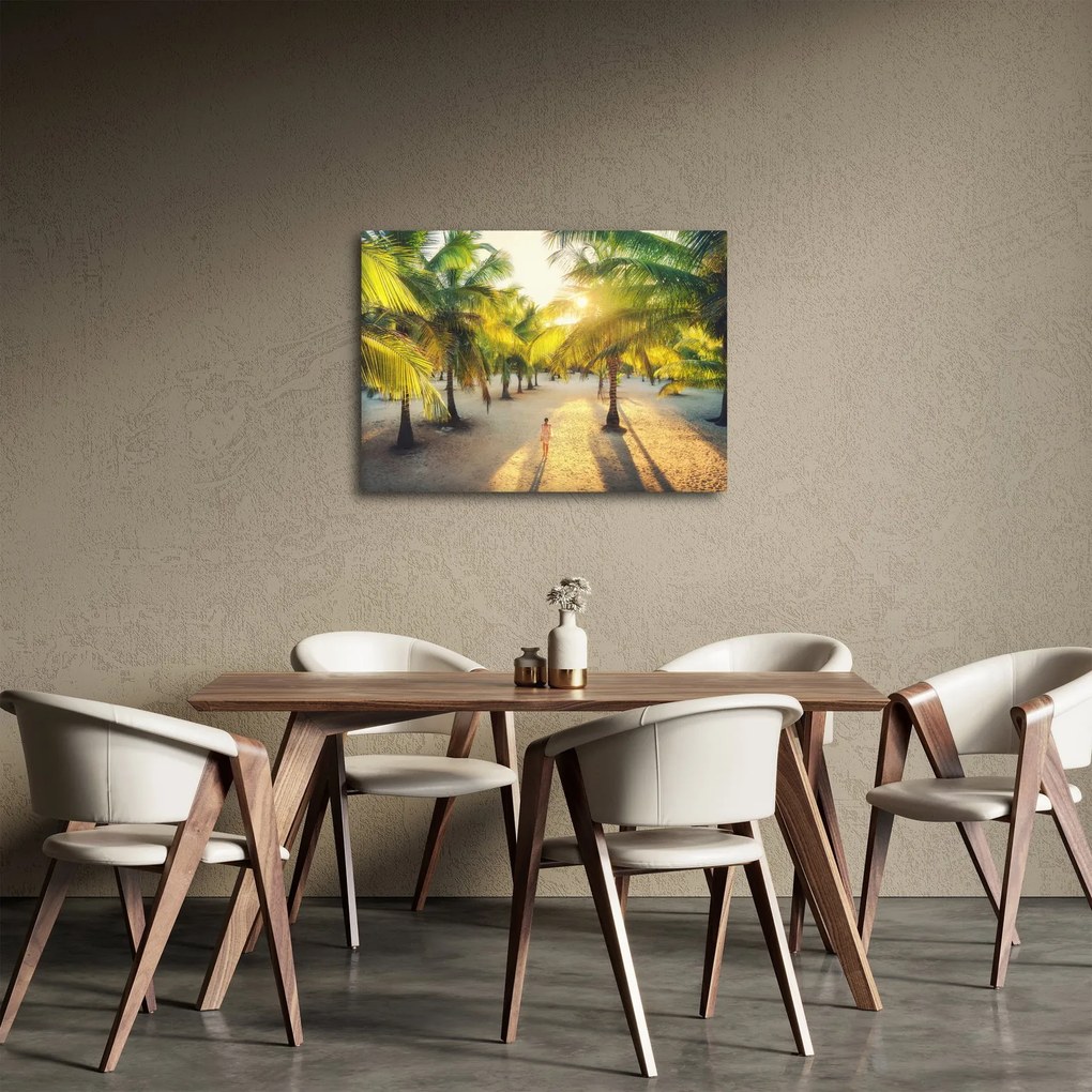 Obraz - Kobieta w palmach (70x50 cm)