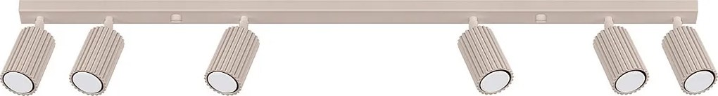 Lampa Sufitowa Minimalistyczny Karbon, Aluminium - 6 Źródło - L.117 X H.16.5 Cm - Taupe