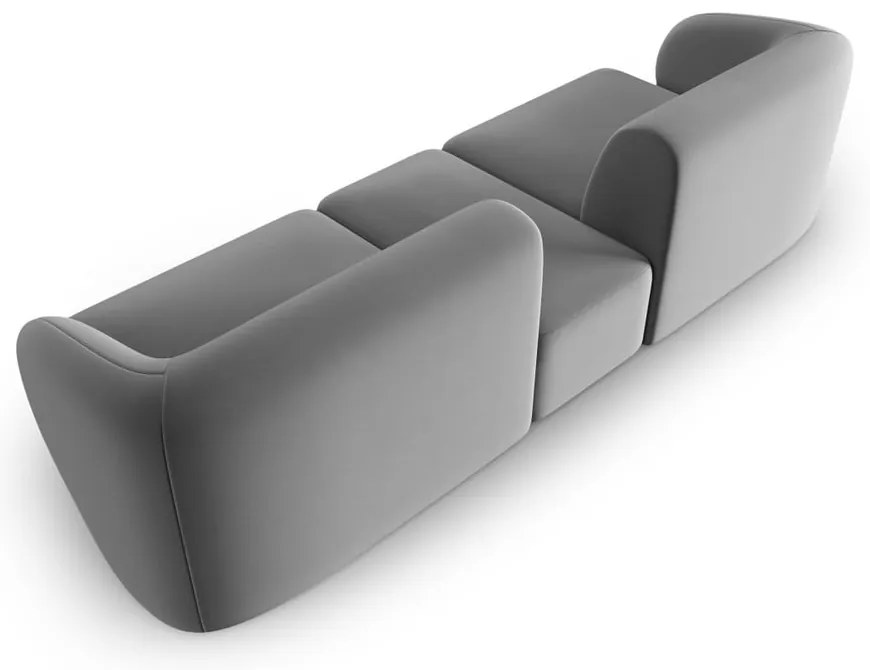 Szara aksamitna sofa 246 cm Paolo – Milo Casa