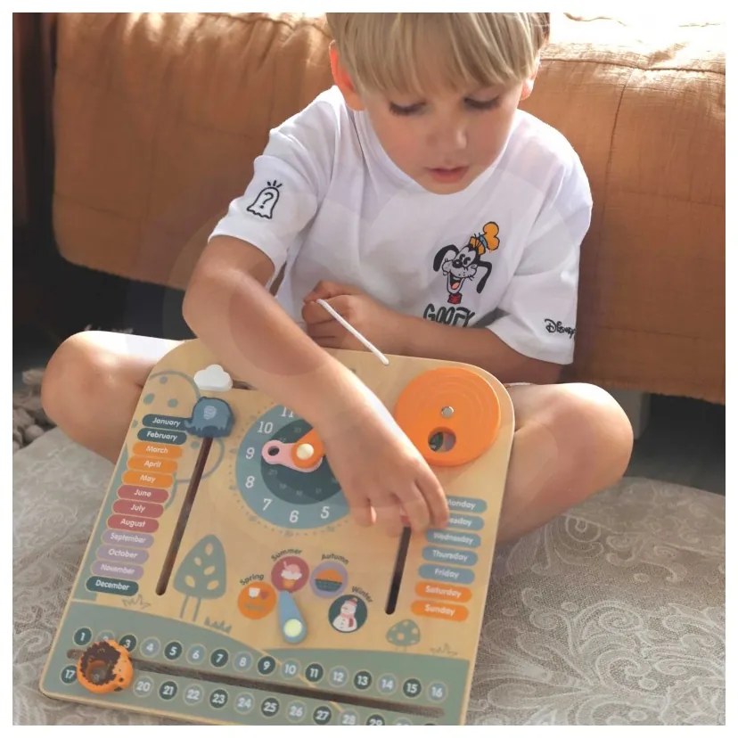 Viga polarb drewniany kalendarz i zegar montessori