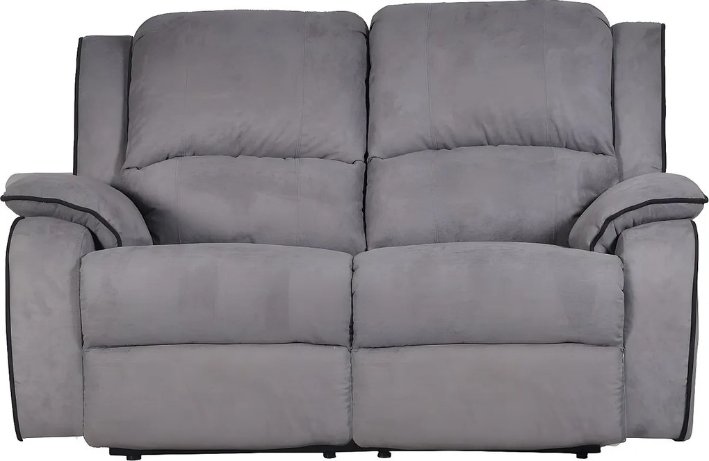 Kanapa 2-osobowa z funkcją relax z mikrofibry HERNANI - Szary