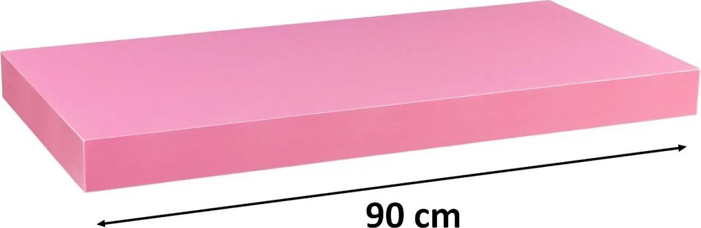 Półka ścienna STILISTA Volato różowa, 90 cm