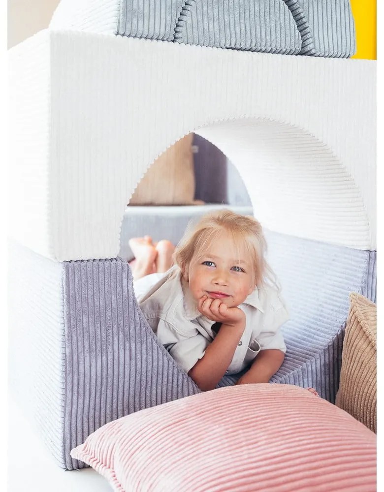 Niebieski sztruksowy piankowy plac zabaw 75x49x37 cm Rainbow Montessori – Wigiwama