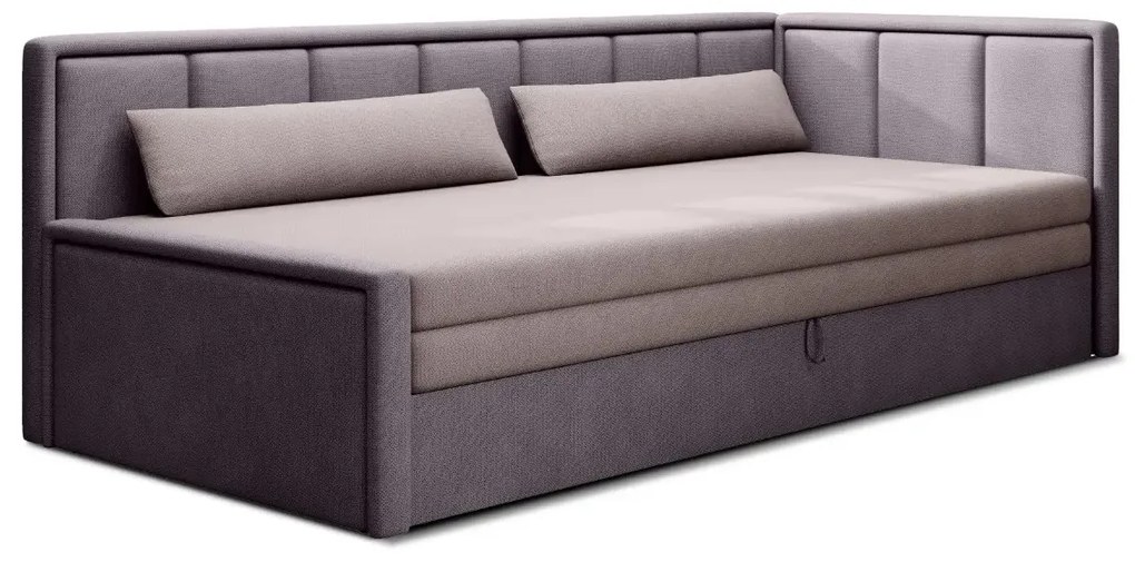 Sofa rozkładana z funkcją spania FULGEO fioletowa/różowa prawa ELTAP
