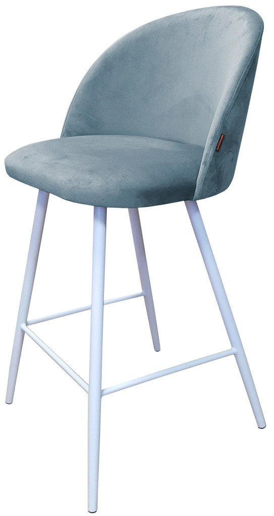 Hoker Colin krzesło barowe tkanina Welur podstawa metalowa