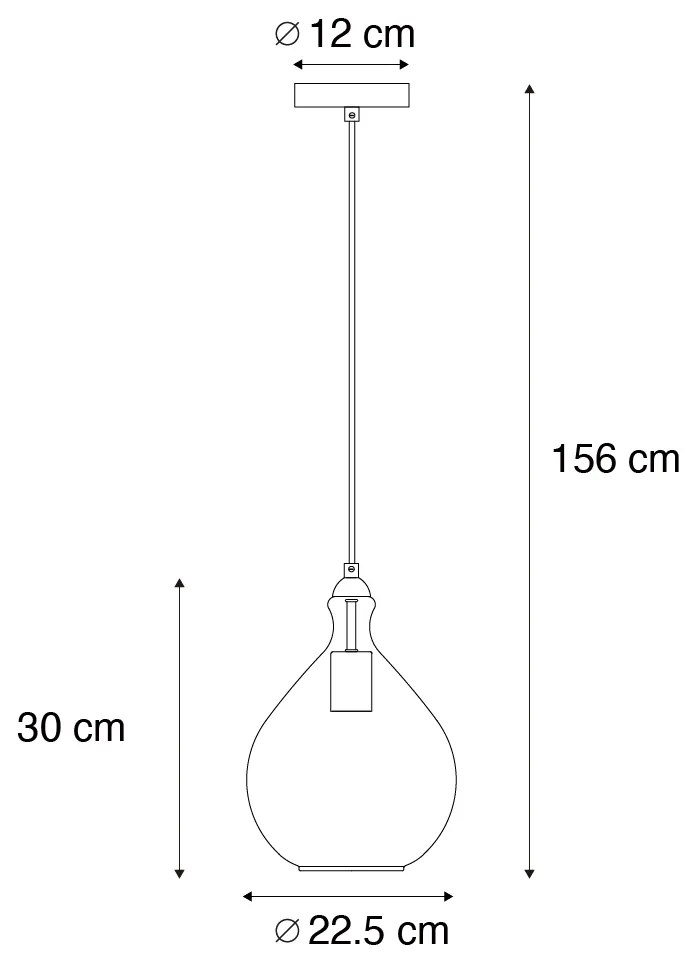 Nowoczesna lampa wisząca złota z bursztynowym szkłem - Traditional Nowoczesny Oswietlenie wewnetrzne