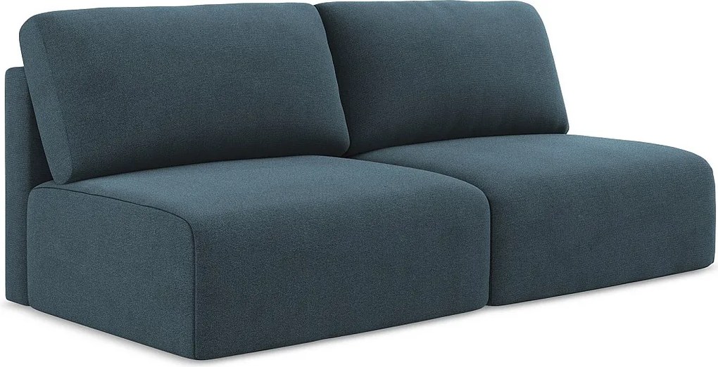 Otwarta Sofa 3-osobowa z funkcją spania - z tkaniny strukturalnej - jeans - KONA