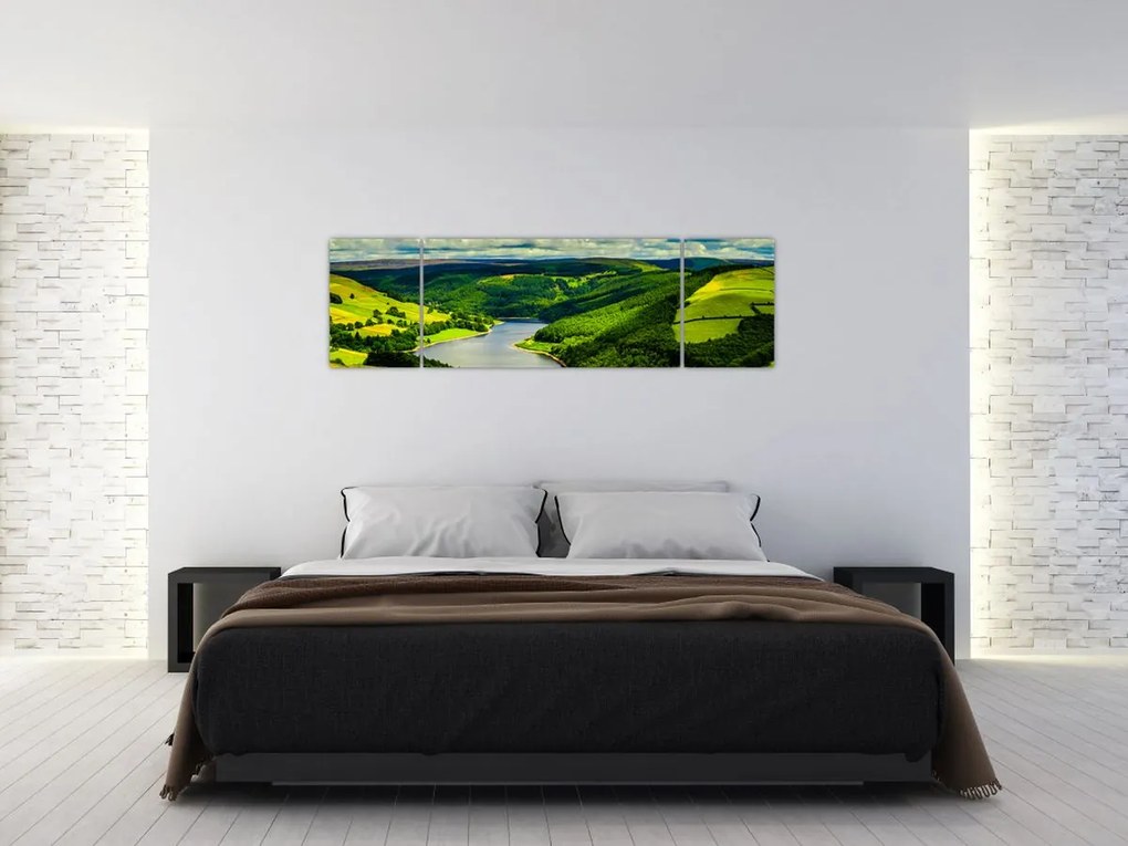 Obraz - Zielony krajobraz (170x50 cm)