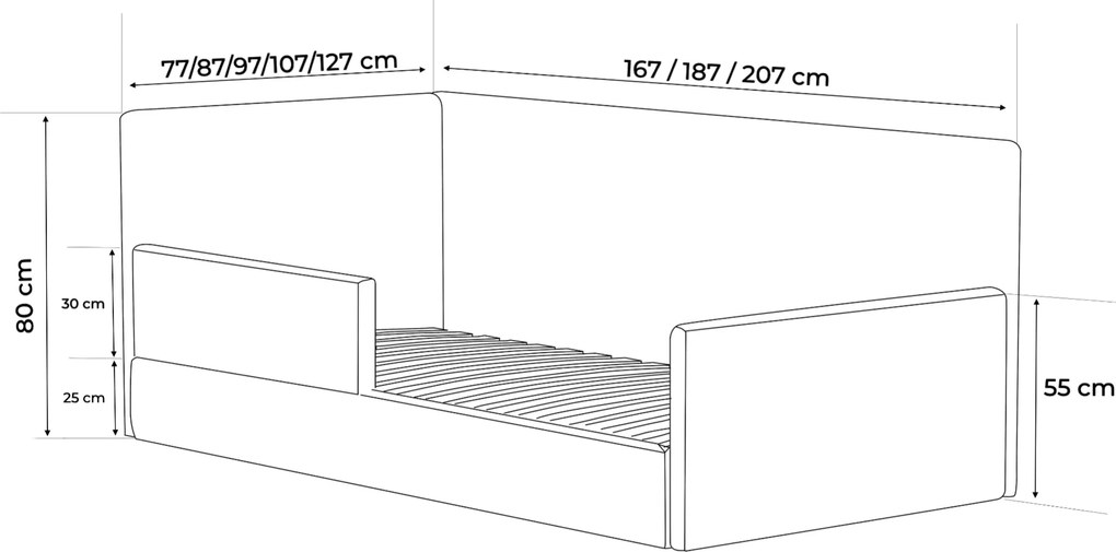 Łóżko dziecięce przypodłogowe MIKI - 70x200