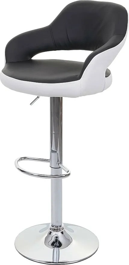 Stołek barowy MCW-F16,  czarno-biały